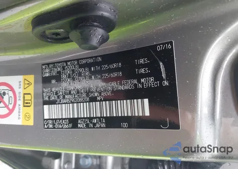 2016 Lexus Nx 200T z USA, uszkodzony, nr VIN JTJBARBZ9G2088208